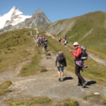 Une course en montagne, pendant un séjour d'été de la Colonie de La Fouly